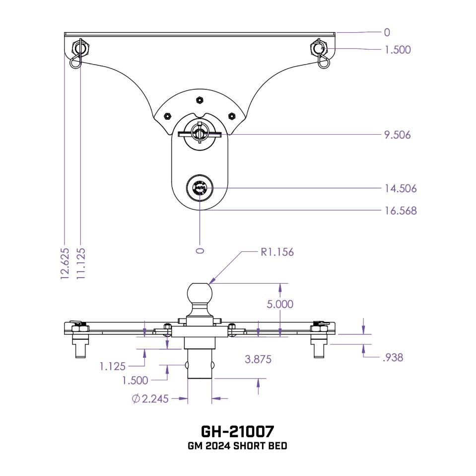 Gen-Y Hitch Gooseneck Trailer Hitch Ball, Goosepuck, 5 Inch Offset, For Use with OEM Puck Systems, 25000 Pound Capacity – GH-21007