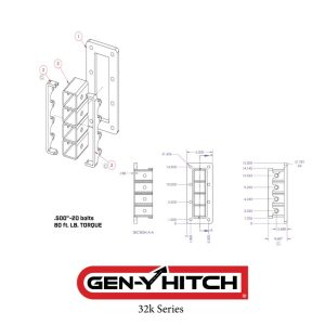 Gen-Y Hitch Trailer Hitch Ball Mount, Mega-Duty, Bolt-On, 32000 Gross Trailer Weight, Adjustable, Non-Stowable, 9 Inch DROP/9 Inch Rise – GH-3024