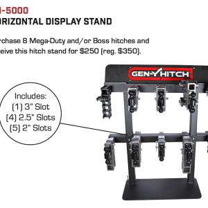 Gen-Y Hitch Point of Purchase Display, Floor Stand, Holds One 3 Inch/ Four 2-1/2 Inch and Five 2 Inch Ball Mounts – GH-5000