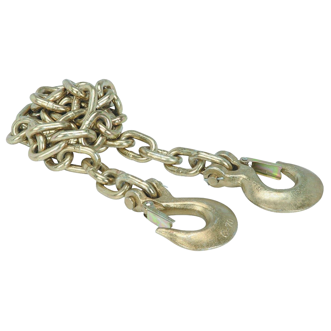 Gen-Y Hitch Trailer Safety Chain, Executive, 26000 Pound Capacity, 3/8 Inch Link, 7 Foot Length, With 2 Slip Hooks – GH-70684