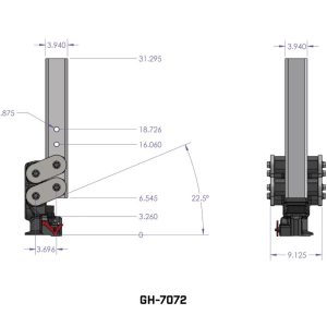 Gen-Y Hitch Gooseneck Trailer Coupler, Spartan™, 2-1/2 Inch Offset, 4 Inch Round Tube, 2-5/16 Inch Coupler, 25000 Gross Trailer Weight – GH-7082