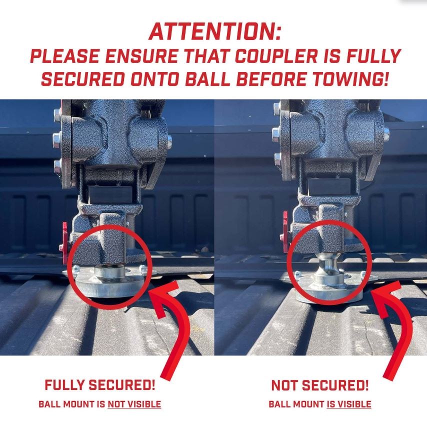 Gen-Y Hitch Gooseneck Trailer Coupler, Spartan™, 2-1/2 Inch Offset, 4 Inch Round Tube, 2-5/16 Inch Coupler, 25000 Gross Trailer Weight – GH-7082