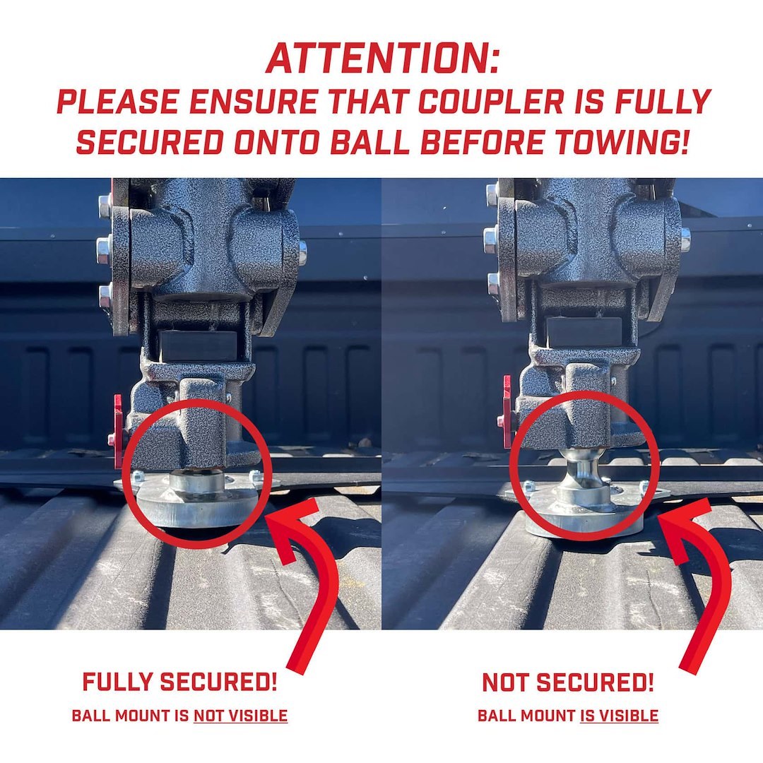 Gen-Y Hitch Gooseneck Trailer Coupler, Viking, Offset 4 Inch Square Tube, Accepts 2-5/16 Inch Ball – GH-7101