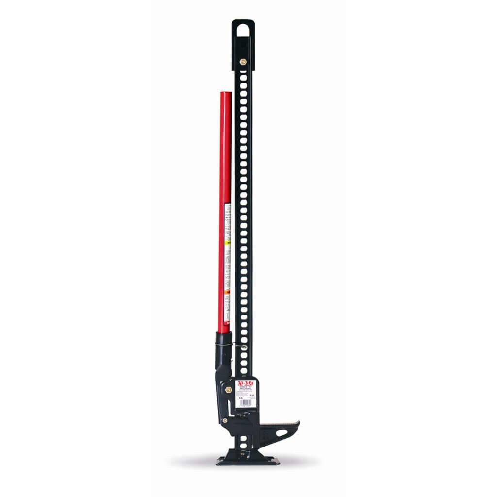 Hi-Lift Jack Jack, Mechanical, 4660 Pound Rated Load Capacity, 48 Inch Height, Powder Coated, Red/ Black, Cast Iron and Steel – HL-484PC