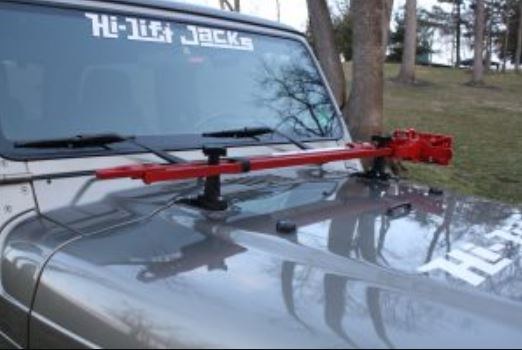 Hi-Lift Jack Jack Mount, Mounts to Vehicle Hood, Black, Anodized Aluminum – HM-850