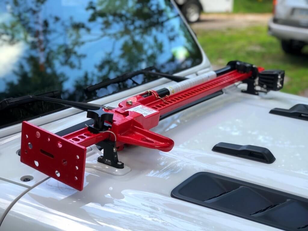 Hi-Lift Jack Jack Mount, Mounts to Vehicle Hood, Black, Anodized Aluminum – HM-900