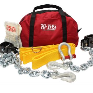 Hi-Lift Jack Winch Rigging Kit, With 1 Winch Tensioner/ 1 Eight Feet Tree Saver Strap/ 1 Pair Hi-Lift Gloves/ D-Ring Shackle/ Gear Bag – ORK