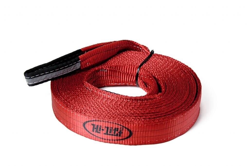 Hi-Lift Jack Recovery Strap, 2 Inch Width X 30 Foot Length, 20000 Pound Capacity, Red, Polyester, With Reflective Loop – STRP-230
