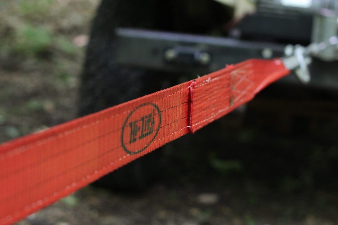 Hi-Lift Jack Recovery Strap, 2 Inch Width X 30 Foot Length, 20000 Pound Capacity, Red, Polyester, With Reflective Loop – STRP-230