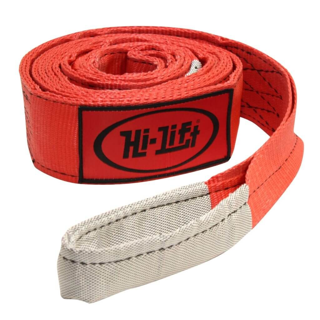 Hi-Lift Jack Recovery Strap, 3 Inch Width X 15 Foot Length, 30000 Pound Capacity, Red, Polyester, With Reflective Loop – STRP-315