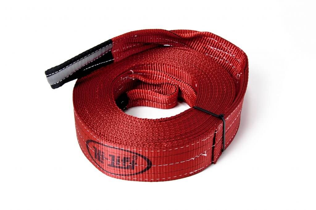 Hi-Lift Jack Recovery Strap, 3 Inch Width X 30 Foot Length, 30000 Pound Capacity, Red, Polyester, With Reflective Loop – STRP-330