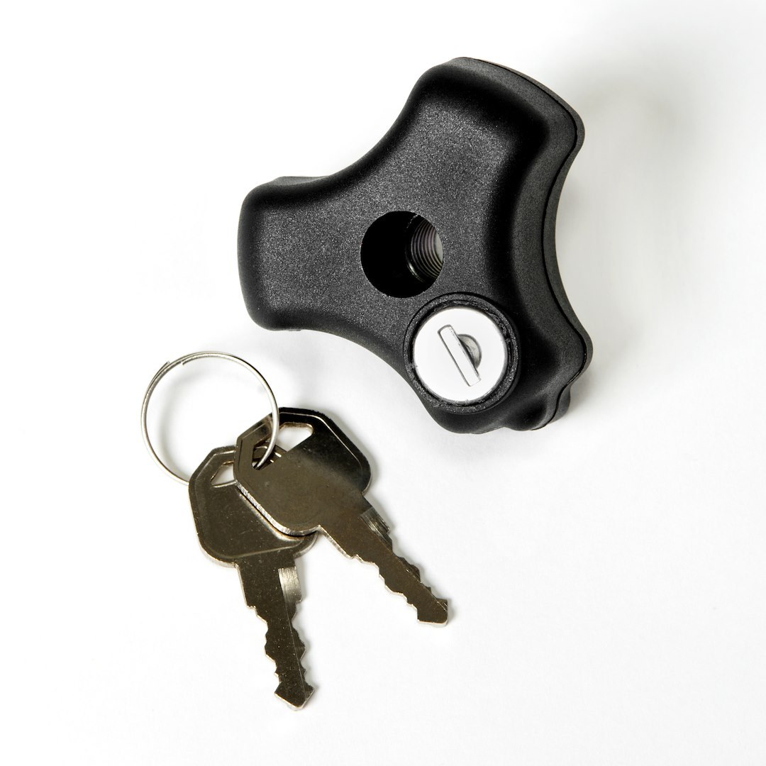 Hi-Lift Jack Jack Mount Lock, Use with Hi-Lift 4X400 Jack Mount and TM-700/ TM-750 Adjustable Tube Mounts, Black, With Two Keys, Knob Type – VERS-LK