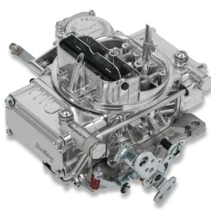 Holley Carburetor, 4 Barrel, 600 Cubic Feet Per Minute (cfm), Square Bore Flange, Manual Choke, Vacuum Secondaries, Gasoline, Shiny Zinc – 0-1850S