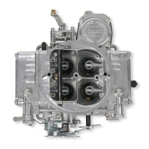 Holley Carburetor, 4 Barrel, 600 Cubic Feet Per Minute (cfm), Square Bore Flange, Manual Choke, Vacuum Secondaries, Gasoline, Shiny Zinc – 0-1850S