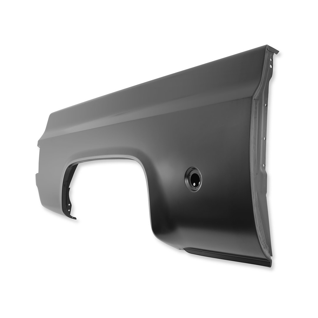 Holley Truck Bed Side Panel, Black Edp Coated, Steel, With Round Fuel Filler Hole – 04-101