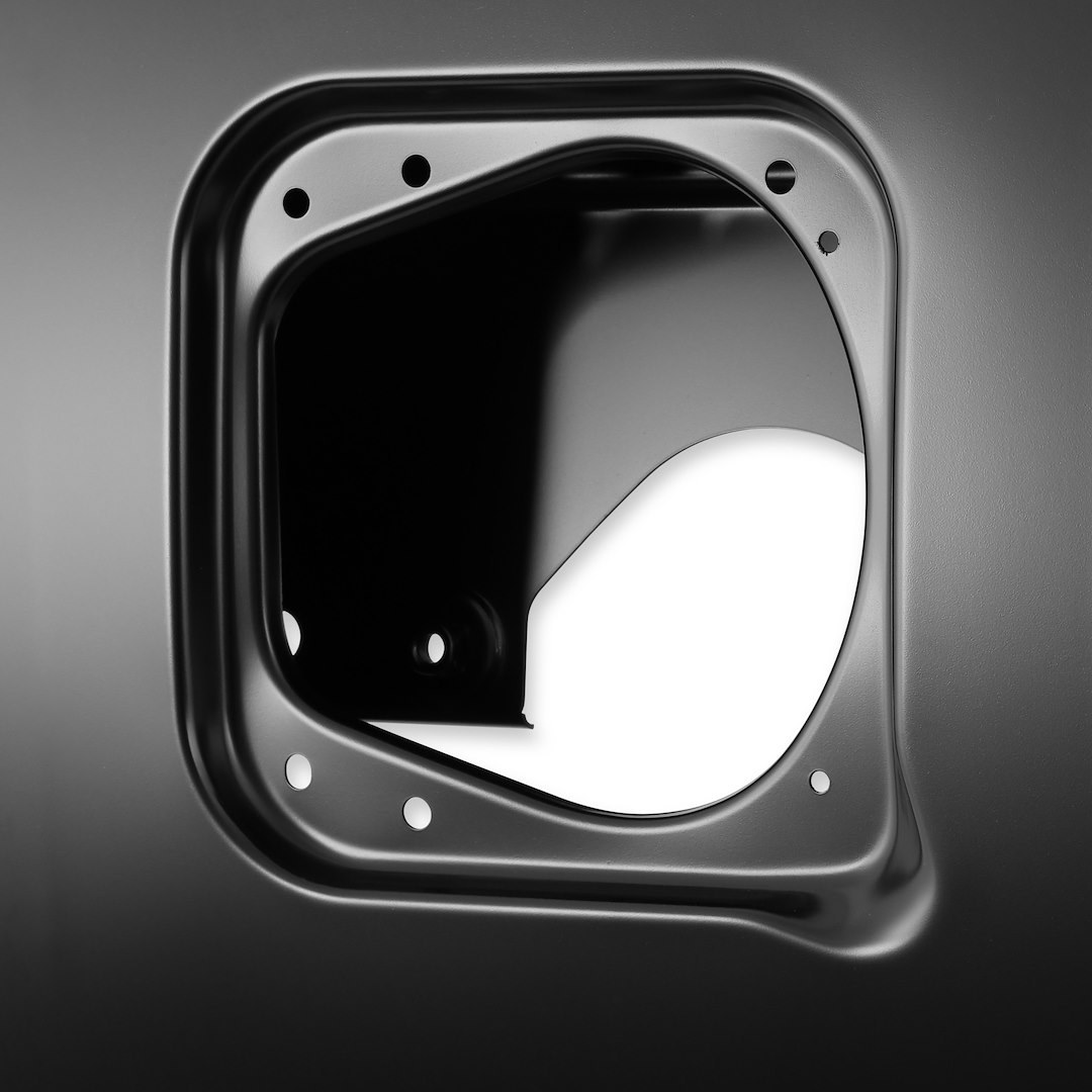 Holley Truck Bed Side Panel, Black Edp Coated, Steel, With Square Fuel Filler Hole – 04-102