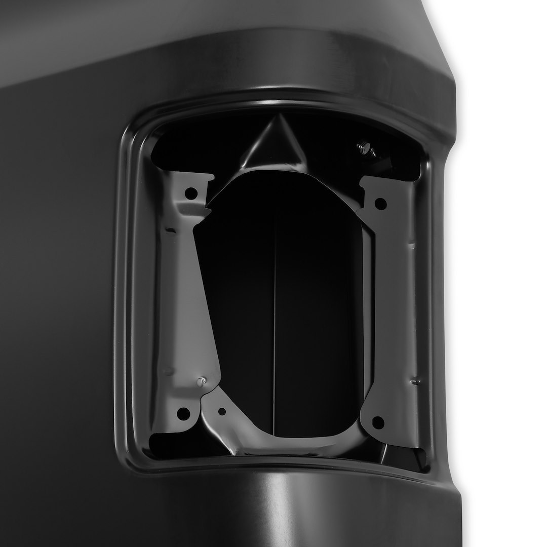 Holley Truck Bed Side Panel, Black Edp Coated, Steel, With Square Fuel Filler Hole – 04-102