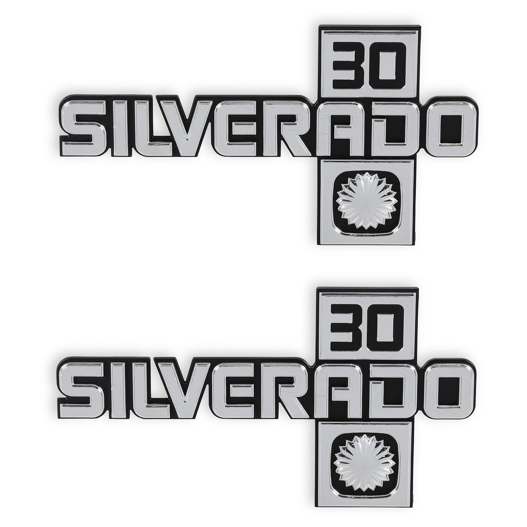 Holley Emblem, Silverado 30 Design, Fender, Black/ Silver, Set of 2 – 04-554