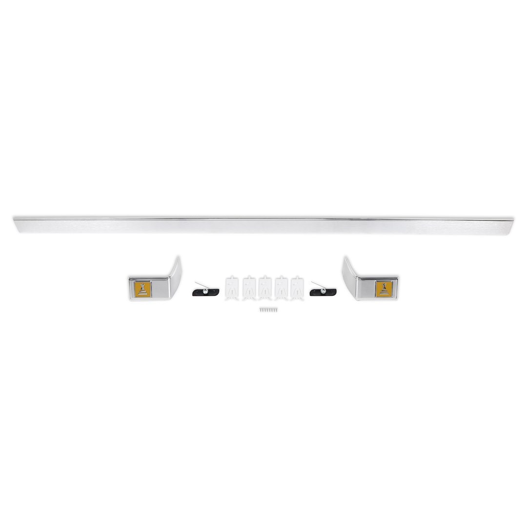 Holley Trim Molding, 3 Piece, With Insert, Silver/ Yellow, Brushed Aluminum, With Mounting Kit – 04-560