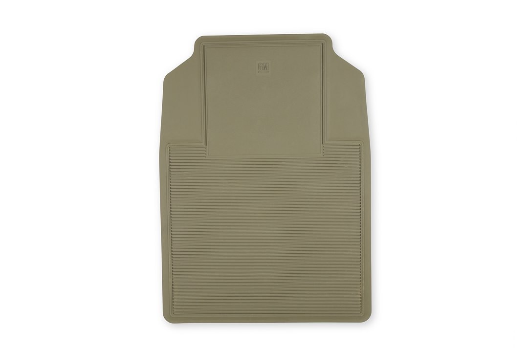Holley Floor Mat, Tan, Direct-Fit, PVC Rubber, Set of 2, With GM Logo – 05-100TN