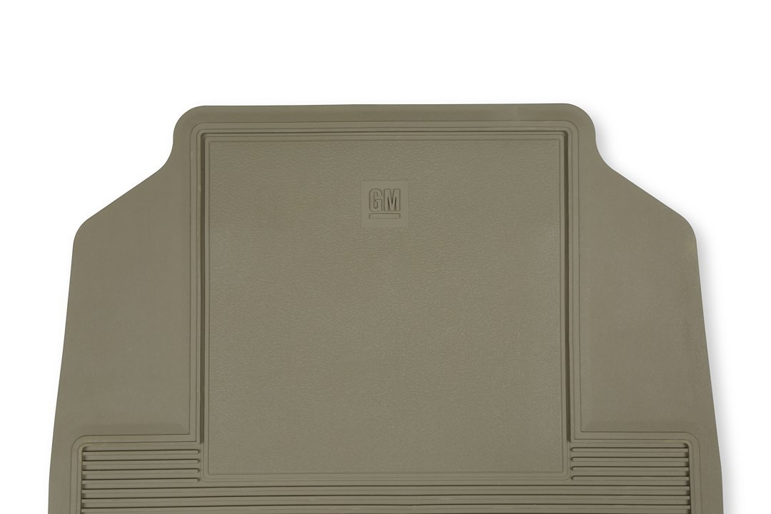 Holley Floor Mat, Tan, Direct-Fit, PVC Rubber, Set of 2, With GM Logo – 05-100TN