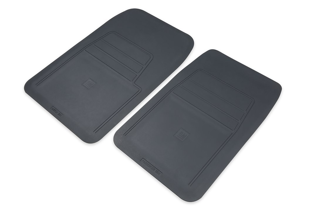 Holley Floor Mat, Dark Grey, PVC Rubber, Set of 2, With GM Logo – 05-200LG