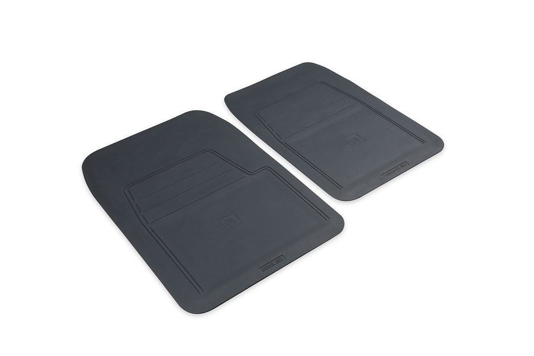 Holley Floor Mat, Dark Grey, PVC Rubber, Set of 2, With GM Logo – 05-200LG