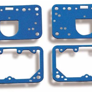 Holley Carburetor Metering Block Gasket, For Use with Holley Model 4150 Carburetors, Primary and Secondary, Blue, Non-Stick, Set of 2 Each – 108-200
