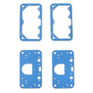 Holley Carburetor Metering Block Gasket, For Use with Holley Model 4150 Carburetors, Primary and Secondary, Blue, Non-Stick, Set of 2 Each – 108-200