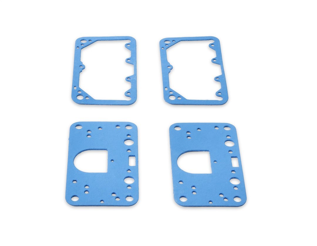 Holley Carburetor Metering Block Gasket, For Use with Holley Model 4150 Carburetors, Primary and Secondary, Blue, Non-Stick, Set of 2 Each – 108-200