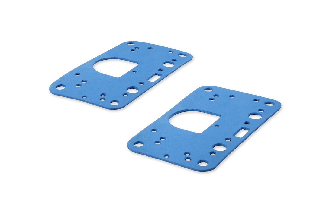 Holley Carburetor Metering Block Gasket, For Use with Holley Model 4150 Carburetors, Primary and Secondary, Blue, Non-Stick, Set of 2 Each – 108-200