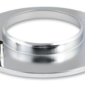 Holley Air Cleaner Assembly, 5-1/8 Inch Flange, 10 Inch Diameter, Round, Chrome, Steel, Holley Script, With Filter, With Hold Down Screw – 120-145