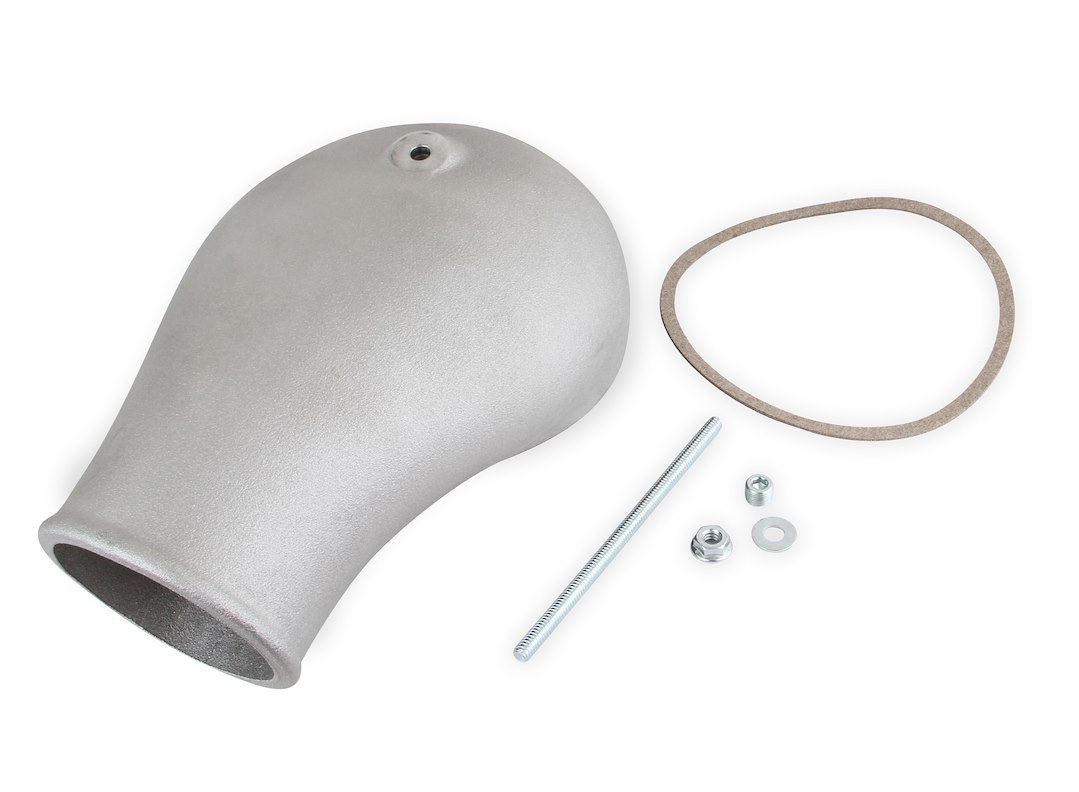 Holley Throttle Body Intake Elbow, Efi, Fits All Applications with a 5-1/8 Inch Air Cleaner Flange, Round Style, 3-1/2 Inch Inlet Size – 120-230