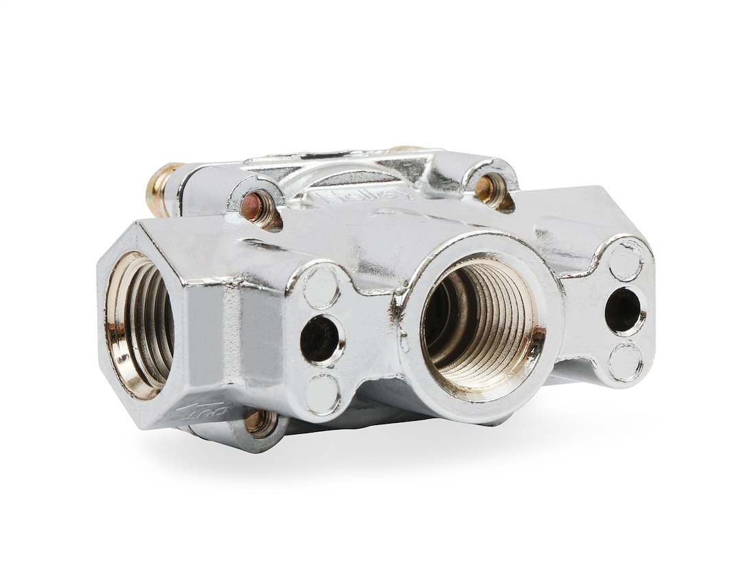 Holley Fuel Pressure Regulator, 4-1/2-9 PSI, 3/8 Inch NPT Inlet/Outlets, Gasoline, Satin Chrome, Aluminum, With Mounting Bracket – 12-803