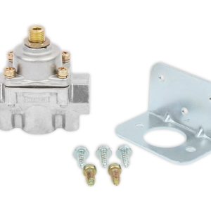Holley Fuel Pressure Regulator, 4-1/2-9 PSI, 3/8 Inch NPT Inlet/Outlets, Gasoline, Natural, Aluminum, With Mounting Bracket – 12-803BP