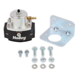 Holley Fuel Pressure Regulator, Dominator ™, 40-70 PSI, 10AN O-Ring Inlet/ 10AN O-Ring Outlet/ 8AN O-Ring Return, Gasoline, Satin Chrome – 12-848