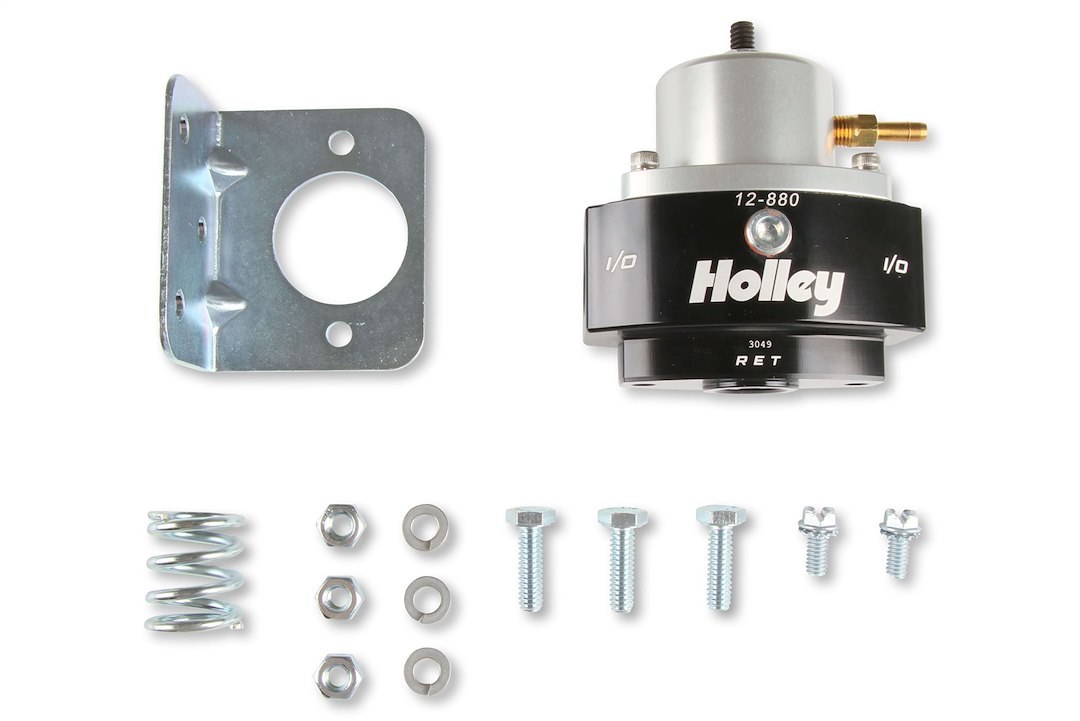 Holley Fuel Pressure Regulator, 4-65 PSI, 6AN O-Ring Inlet/ 6AN O-Ring Outlet/ 6AN O-Ring Return, Boost Reference 1:1 – 12-880