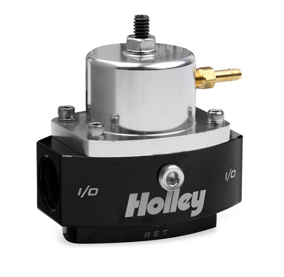 Holley Fuel Pressure Regulator, 4-65 PSI, 6AN O-Ring Inlet/ 6AN O-Ring Outlet/ 6AN O-Ring Return, Boost Reference 1:1 – 12-880