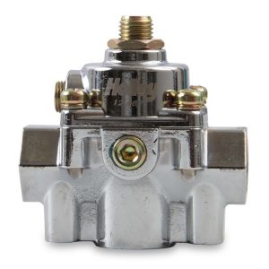 Holley Fuel Pressure Regulator, 15-60 PSI, 3/8 Inch NPT Inlet/ Outlet, Gasoline, Chrome Plated, Aluminum – 12-882