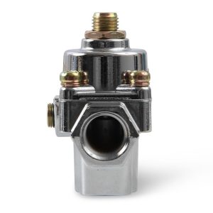 Holley Fuel Pressure Regulator, 15-60 PSI, 3/8 Inch NPT Inlet/ Outlet, Gasoline, Chrome Plated, Aluminum – 12-882