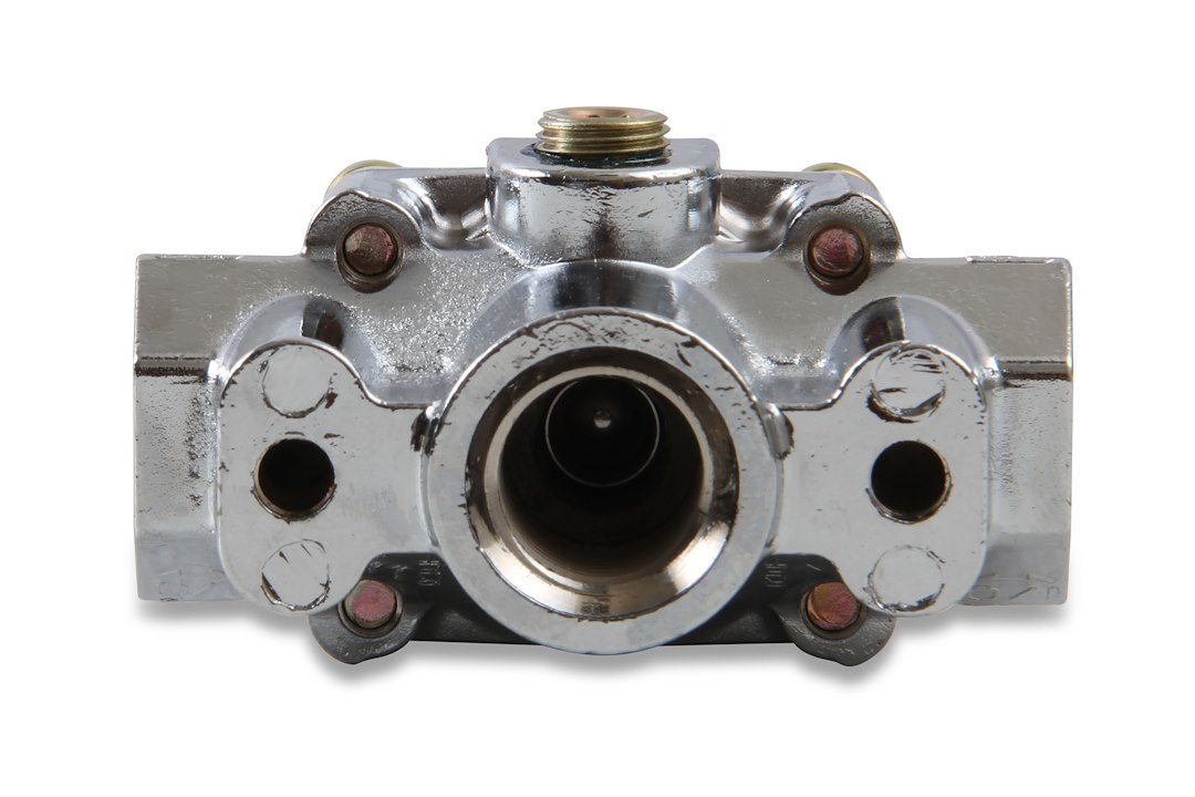 Holley Fuel Pressure Regulator, 15-60 PSI, 3/8 Inch NPT Inlet/ Outlet, Gasoline, Chrome Plated, Aluminum – 12-882