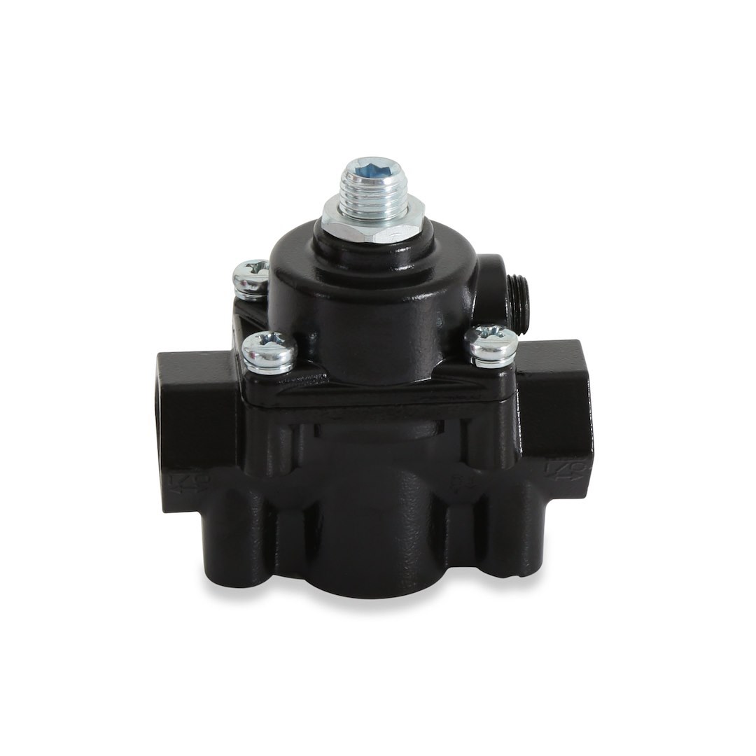 Holley Fuel Pressure Regulator, 15-60 PSI, 3/8 Inch NPT Inlet/ Outlet, Gasoline, Black, Aluminum – 12-886