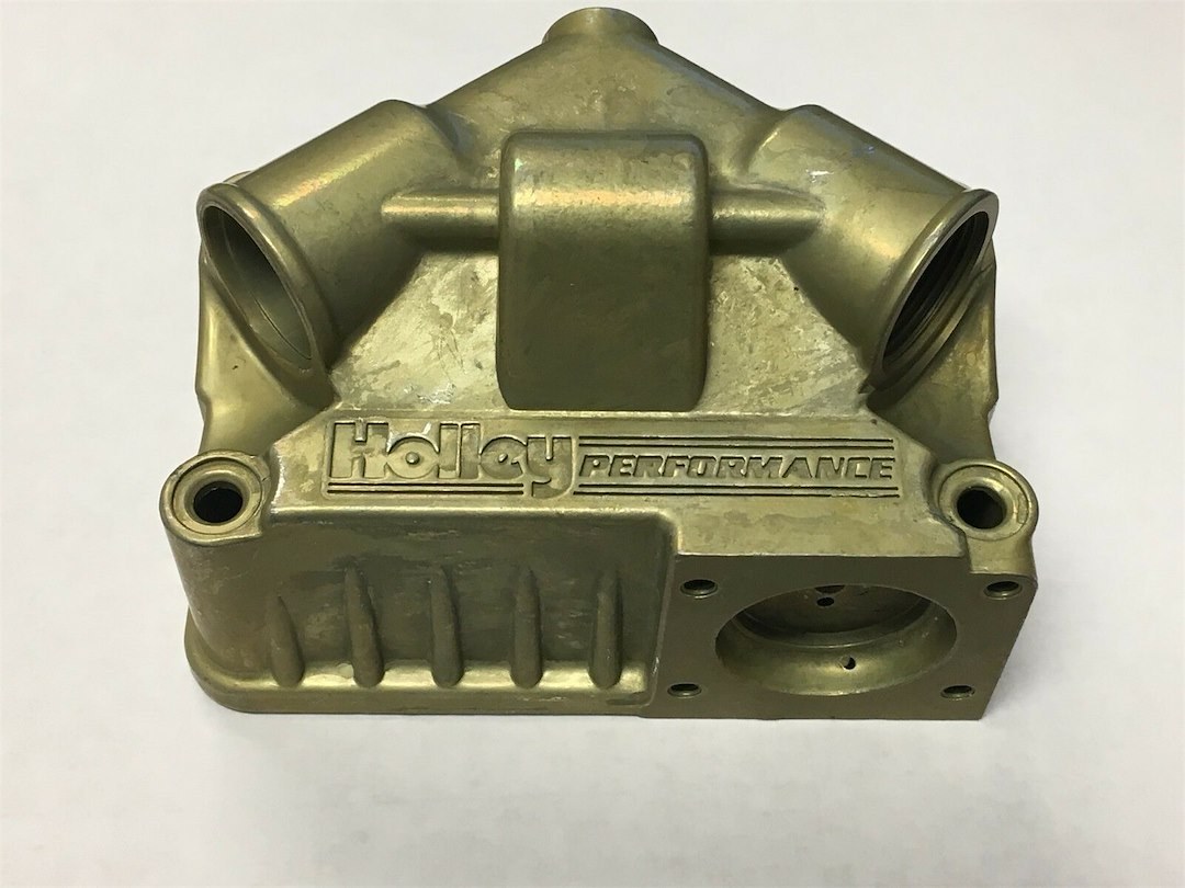 Holley Carburetor Float Bowl, For Use with Holley Double Pumper Carburetors/ Excluding Model 4165, Secondary Side, Bare, Standard Finish – 134-104