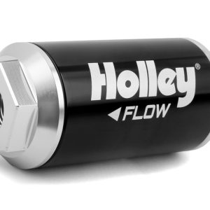 Holley Fuel Filter, Hp Series, IN-Line, Gasoline/ Alcohol, -8 AN Inlet/ Outlet, 2 Inch Diameter X 5 Inch Length – 162-554
