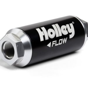 Holley Fuel Filter, Dominator ™, IN-Line, -12 AN Inlet/ Outlet, 2 Inch Diameter X 5-1/2 Inch Length, 10 Micron Depth Media Element – 162-570