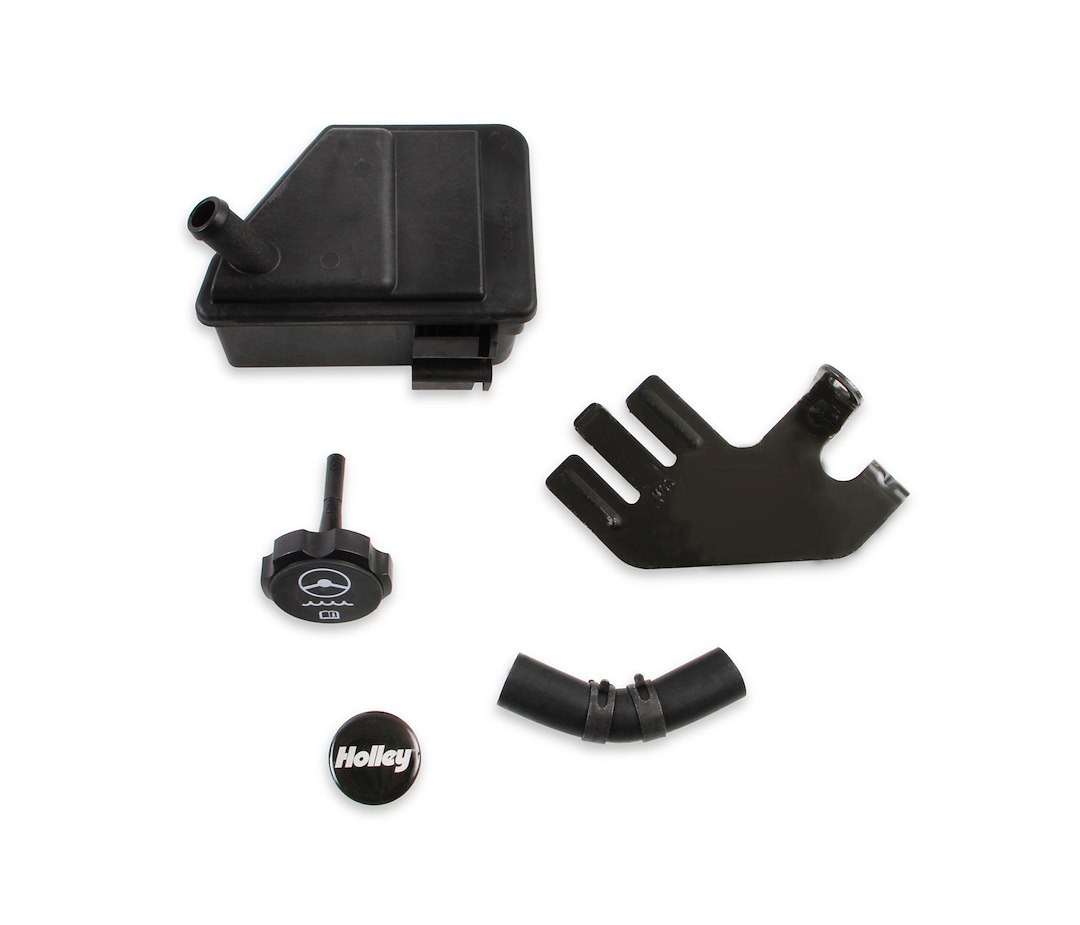 Holley Power Steering Reservoir, For Use with Any Holley Driver Side Ls Accessory Drive Brackets, Black, Plastic – 198-200