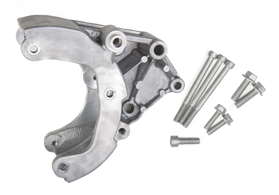 Holley Air Conditioner Bracket, For Use with GM Ls Series Engines, Fits R4 Compressor, Passenger Side, Satin, Aluminum – 20-133