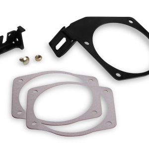 Holley Carburetor Throttle Cable Bracket, For Use with 105MM Throttle on OEM or Fast Car Style Intakes, Black, With Gaskets – 20-148