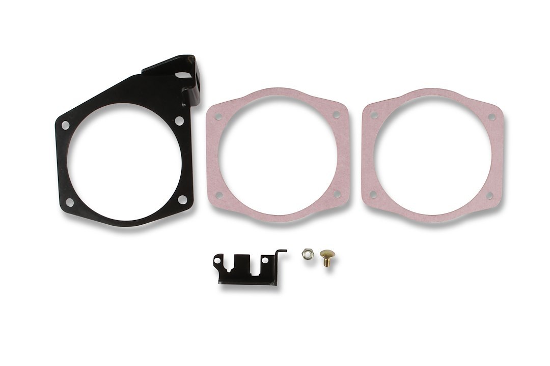 Holley Carburetor Throttle Cable Bracket, For Use with 105MM Throttle on OEM or Fast Car Style Intakes, Black, With Gaskets – 20-148