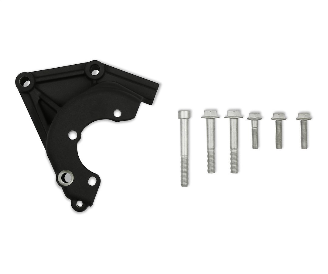 Holley Power Steering Pump Bracket, For Use with GM Small Block Gen III/ IV – Lsa/ Ls Engines, Black Cast Aluminum, With Mounting Hardware – 20-165BK